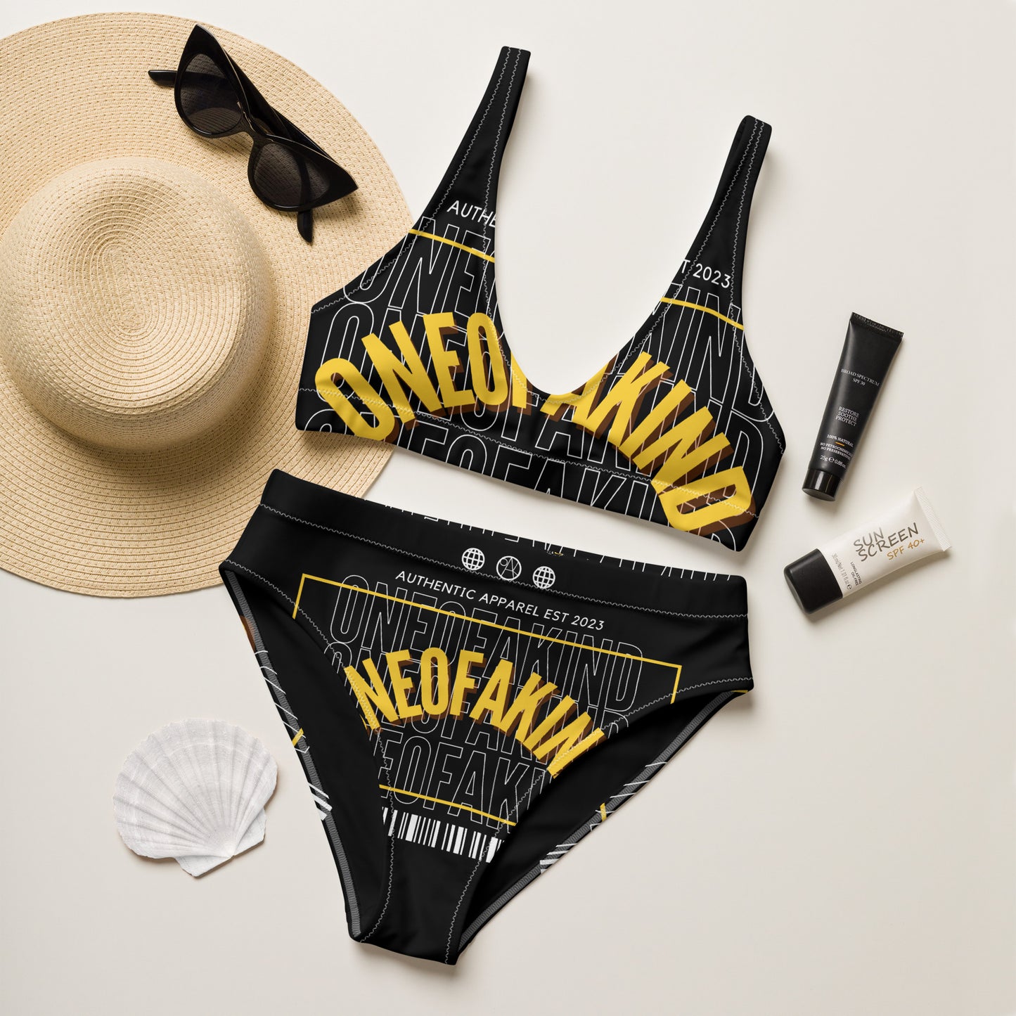 Recycled high-waisted bikini
