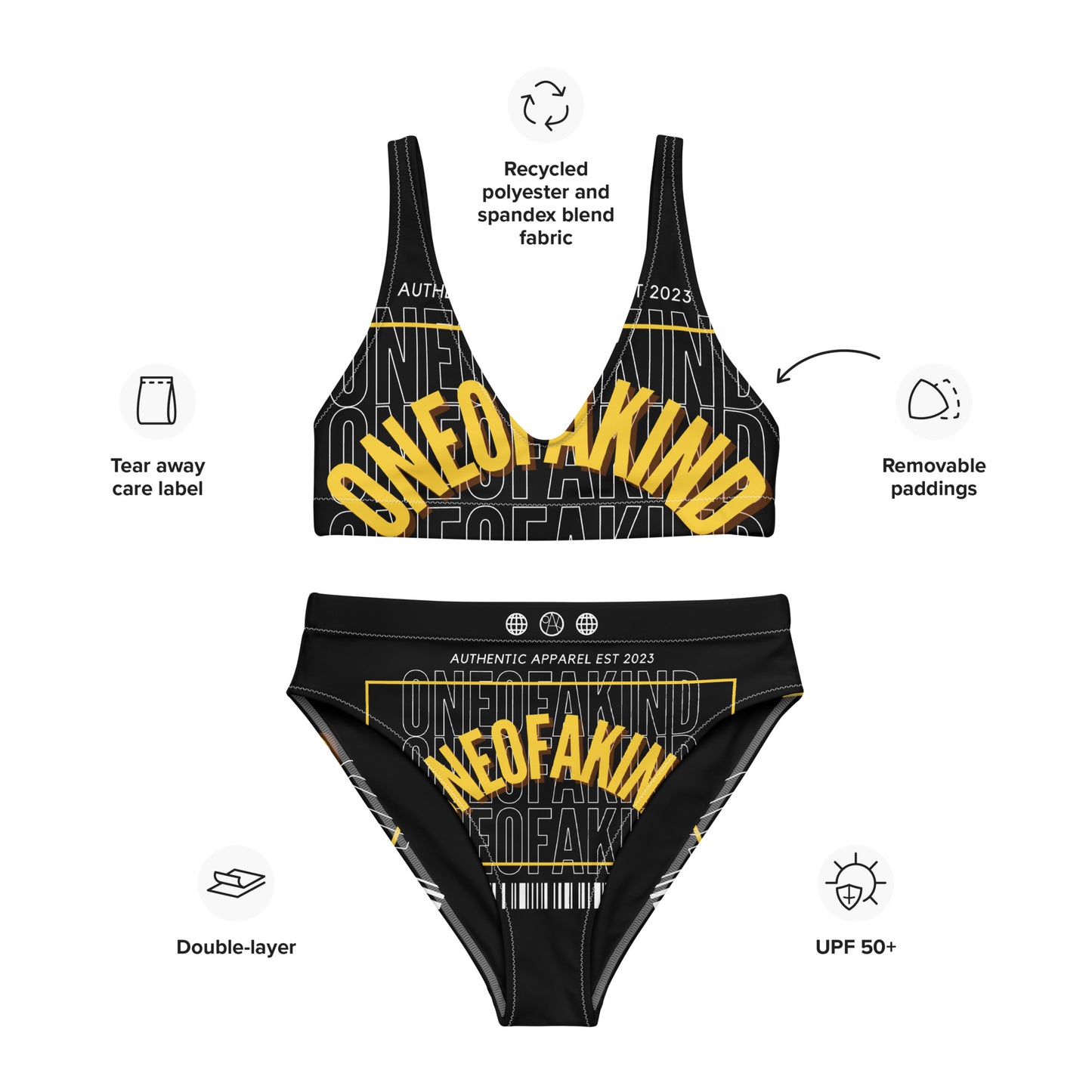 Recycled high-waisted bikini