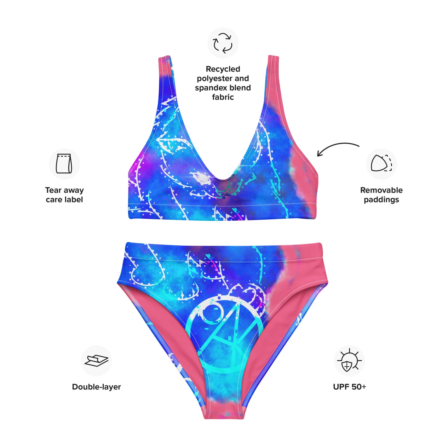 Recycled high-waisted bikini