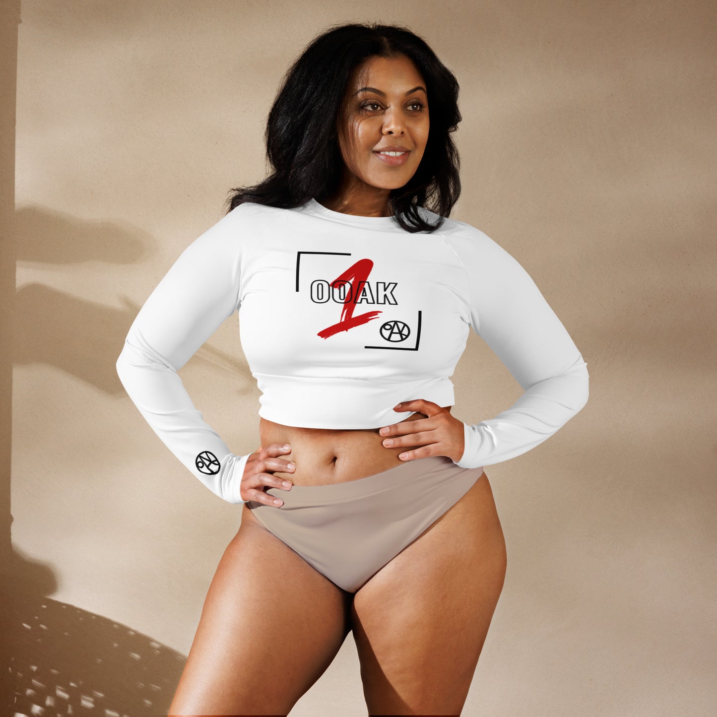 Recycled long-sleeve crop top