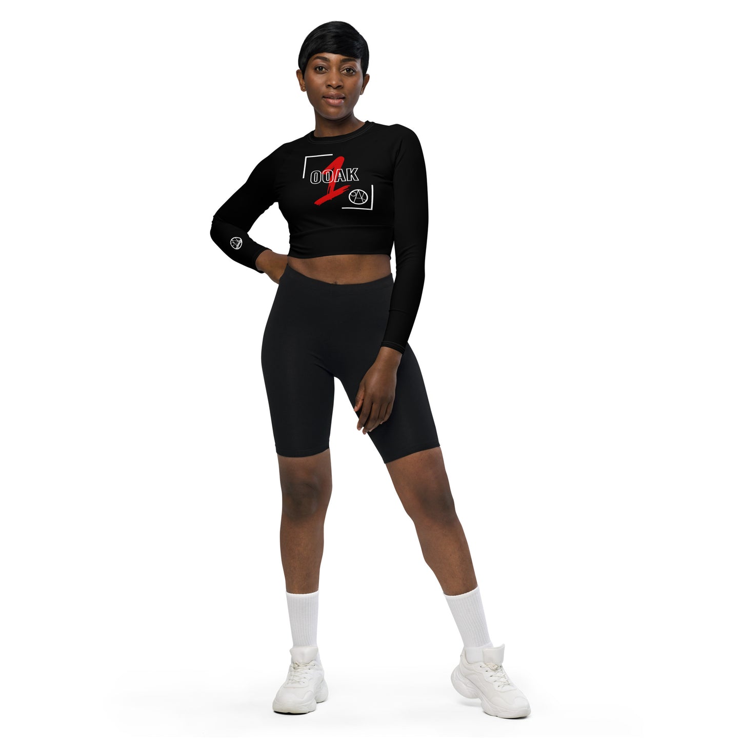 Recycled long-sleeve crop top