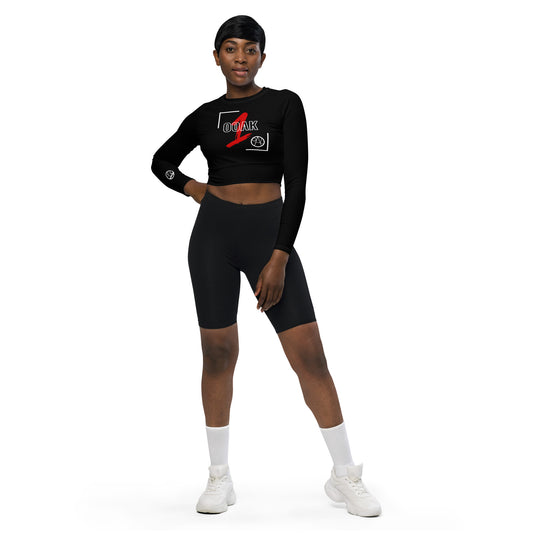 Recycled long-sleeve crop top