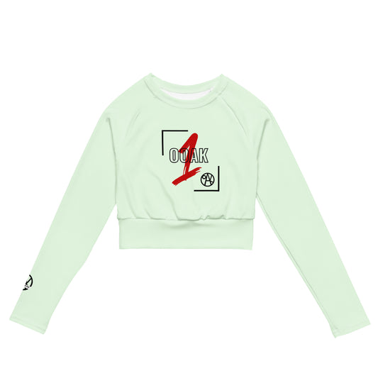 Recycled long-sleeve crop top