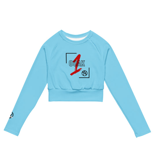 Recycled long-sleeve crop top