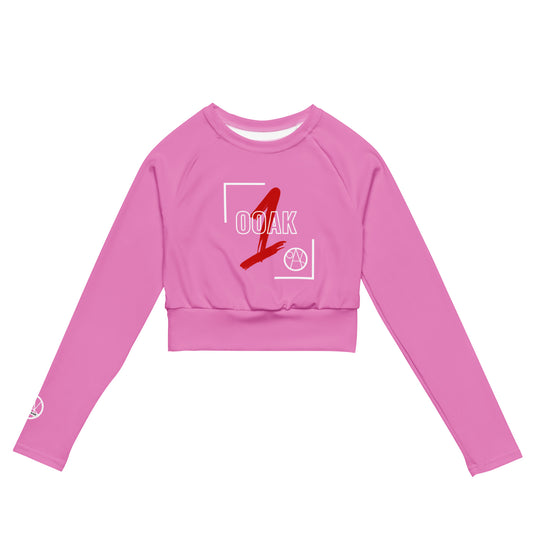 Recycled long-sleeve crop top