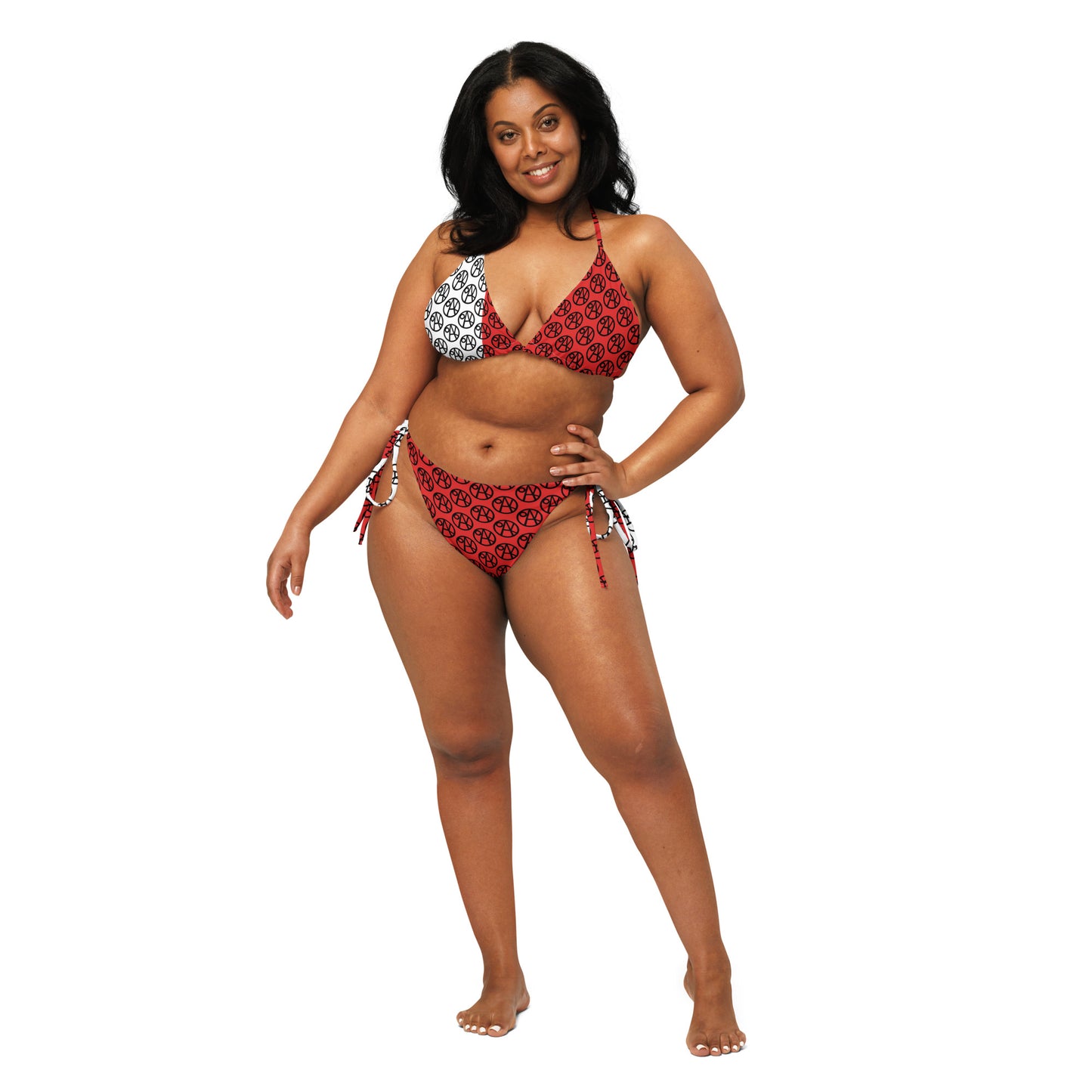 All-over print recycled string bikini