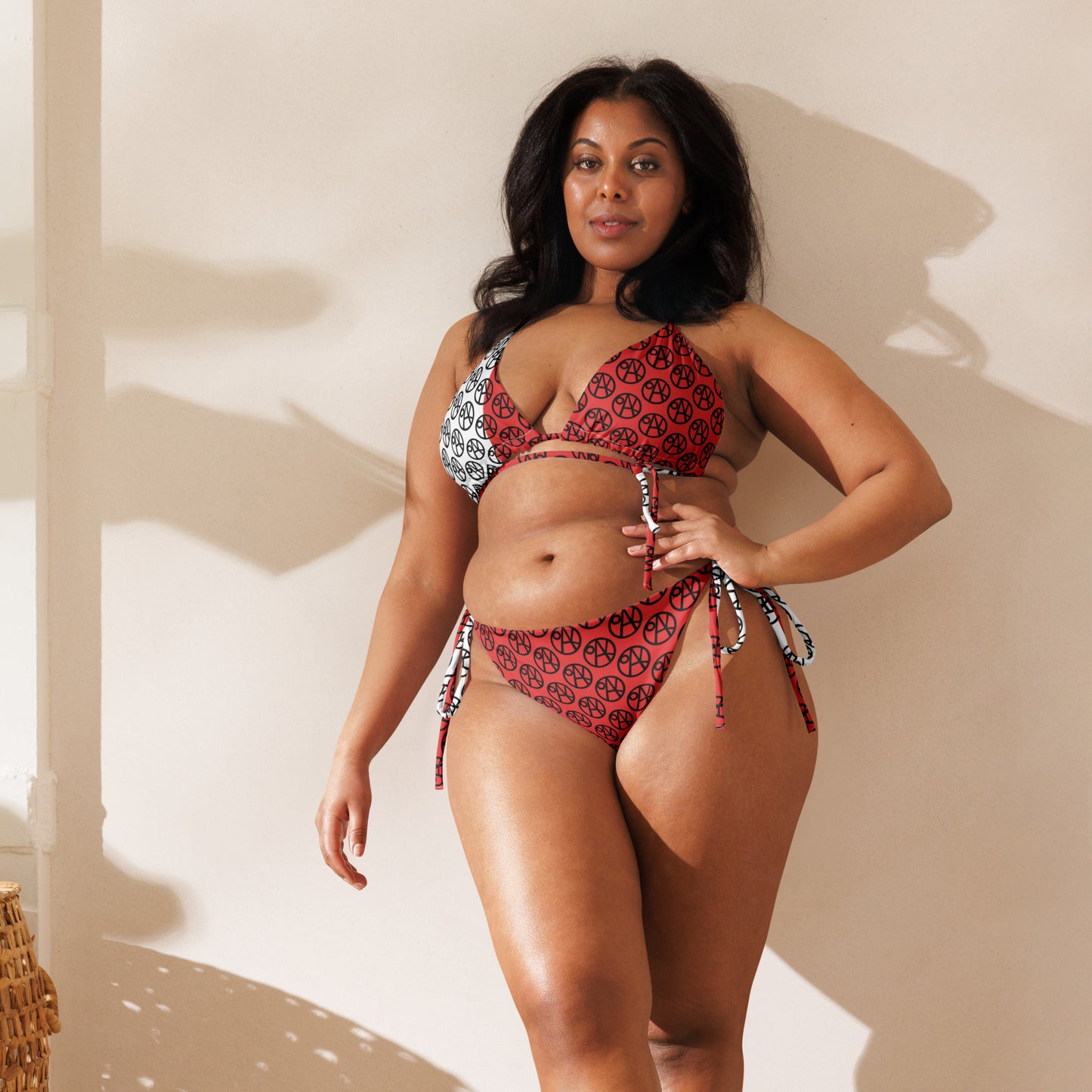 All-over print recycled string bikini