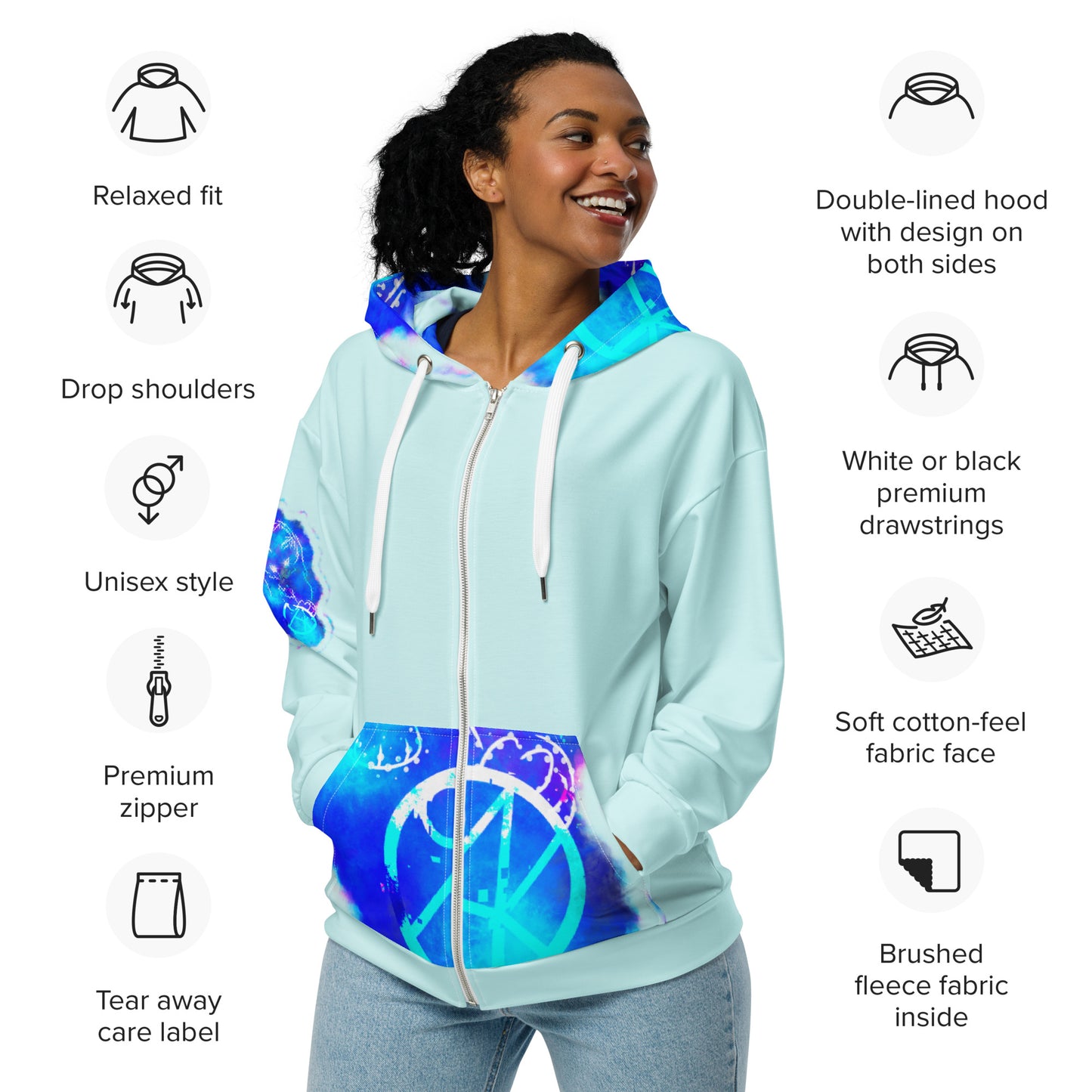 Unisex zip hoodie