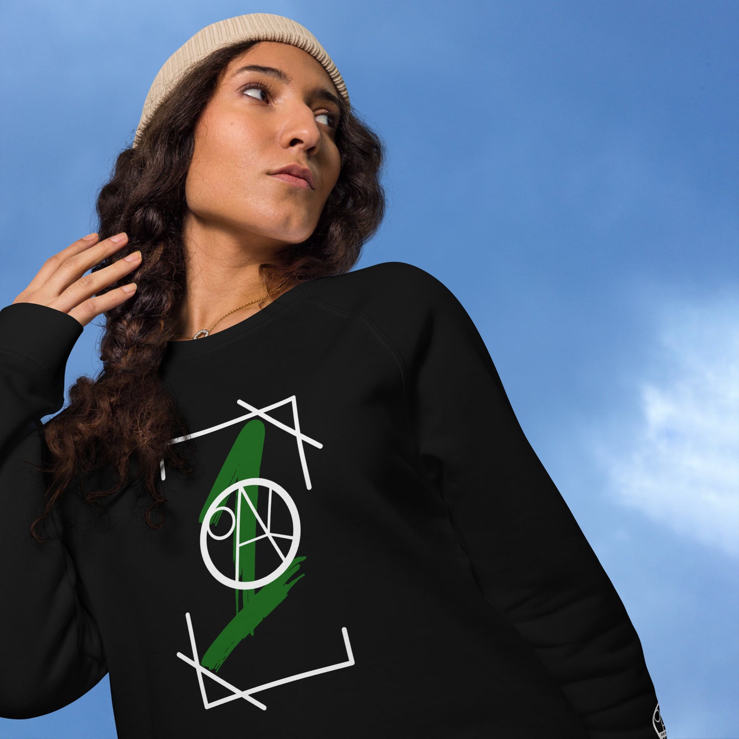 Unisex organic raglan sweatshirt