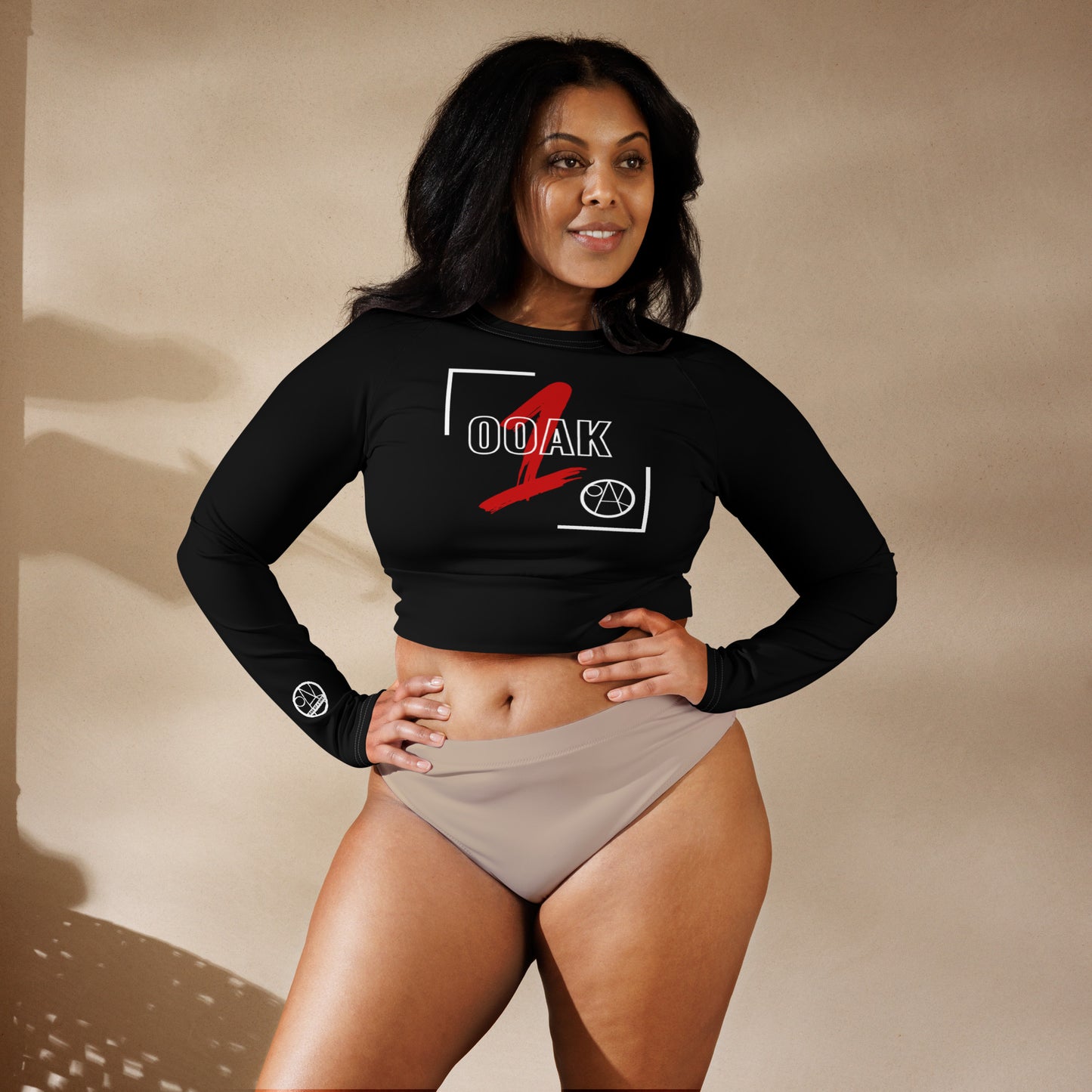 Recycled long-sleeve crop top
