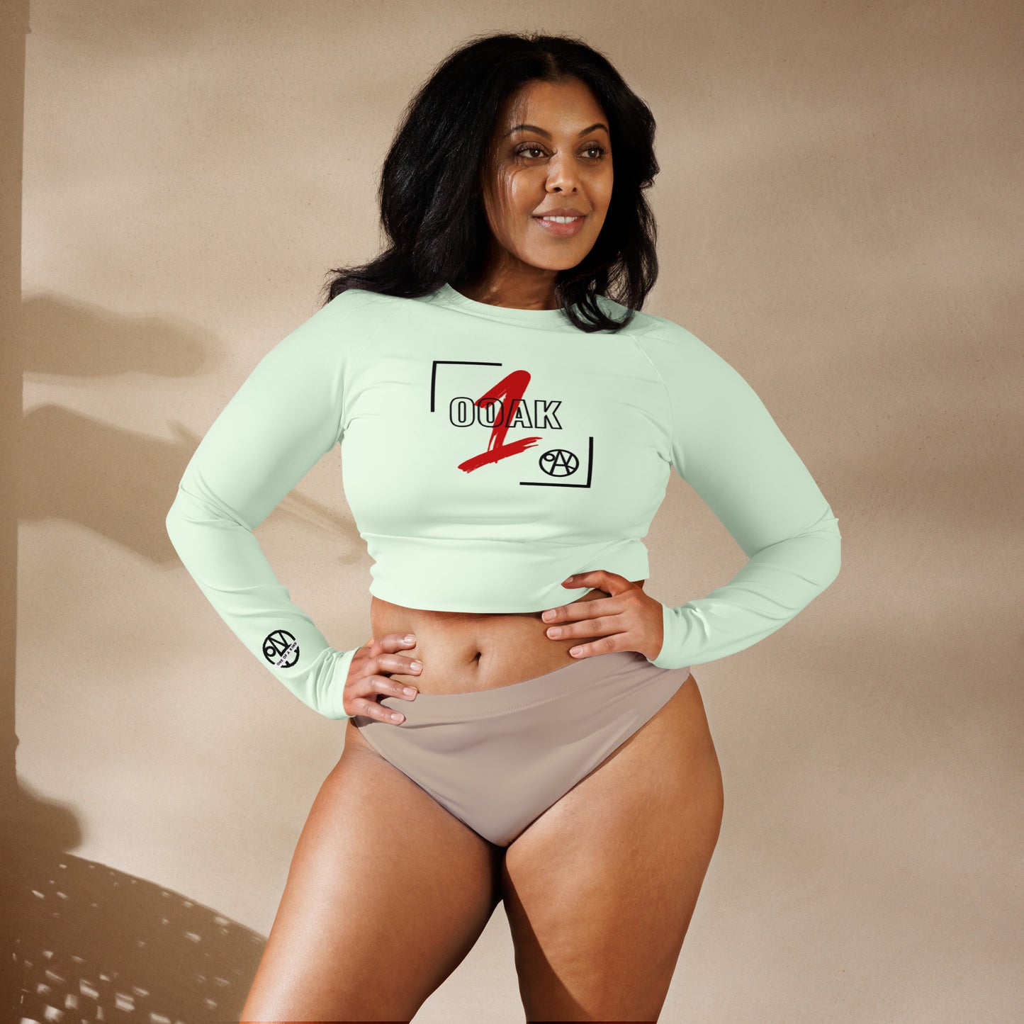 Recycled long-sleeve crop top