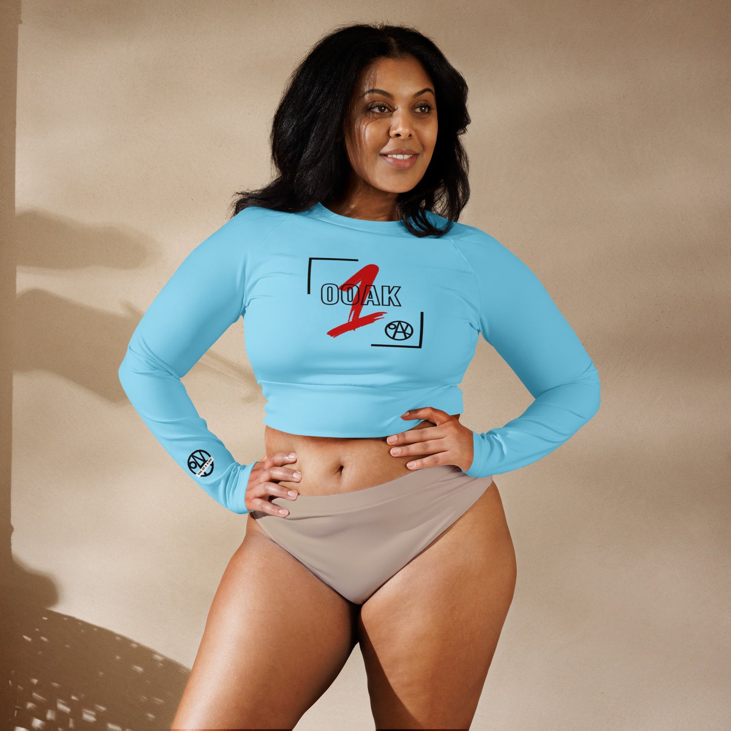 Recycled long-sleeve crop top