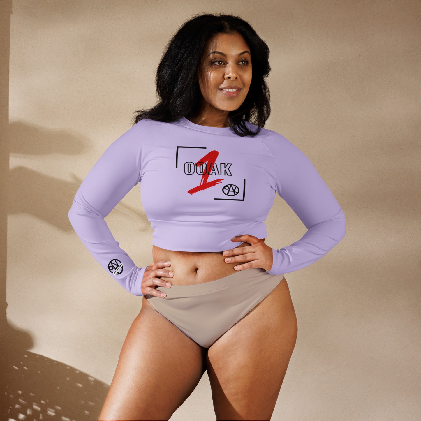 Recycled long-sleeve crop top