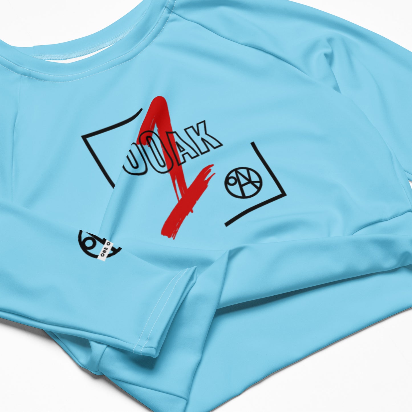 Recycled long-sleeve crop top