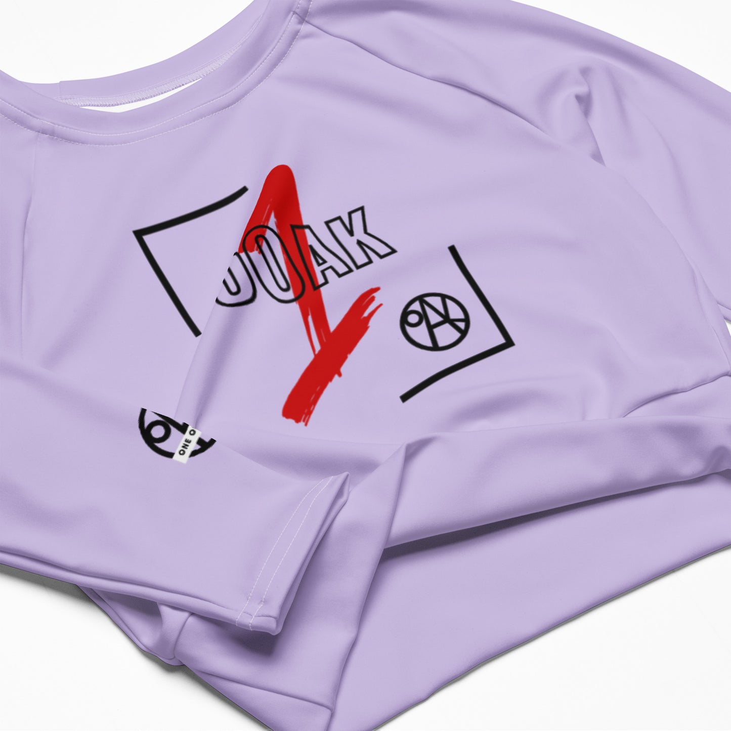 Recycled long-sleeve crop top