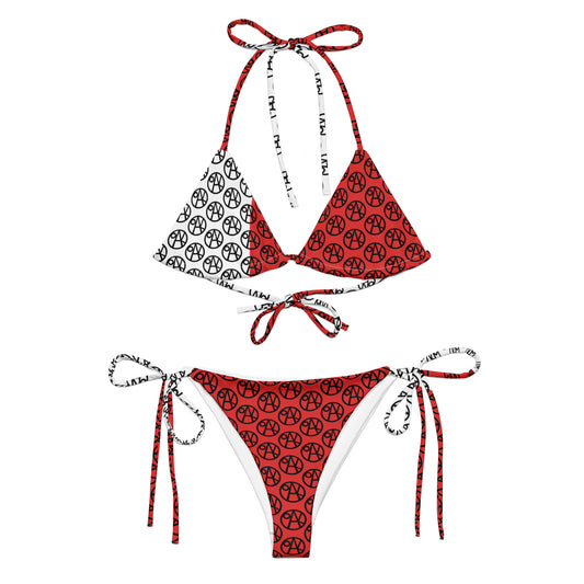 All-over print recycled string bikini