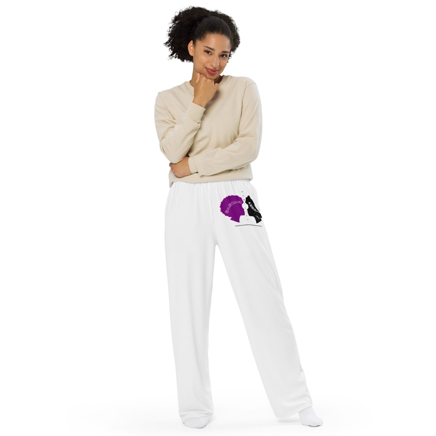 All-over print unisex wide-leg pants